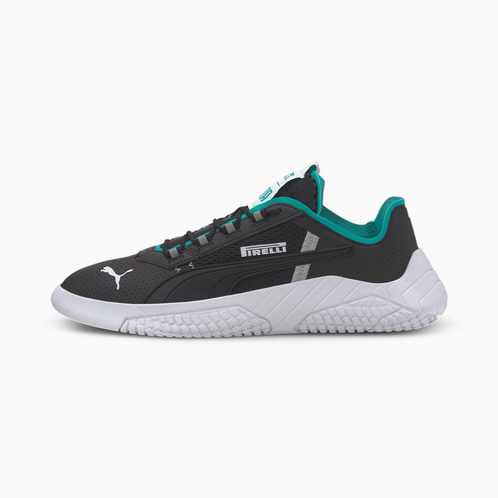 Puma Replicat-X Pirelli Férfi Motorsport Cipő - Fekete/Zöld/Fehér ( Hungary - AKQHX5416 )